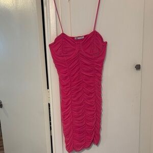 Pink Ruched Dress